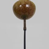 3-light chandelier with glazed sandstone balls. 50s-60s Italy