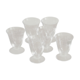 Set of 6 wine glasses with stylized branch motif