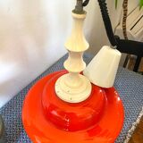 Vintage opaline chandelier ceiling light from the 70s