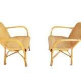 Pair of rattan armchairs 1970