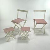 Set of camping chairs and stools