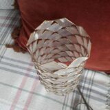 Very original vintage metal lamp with its mother-of-pearl lampshade