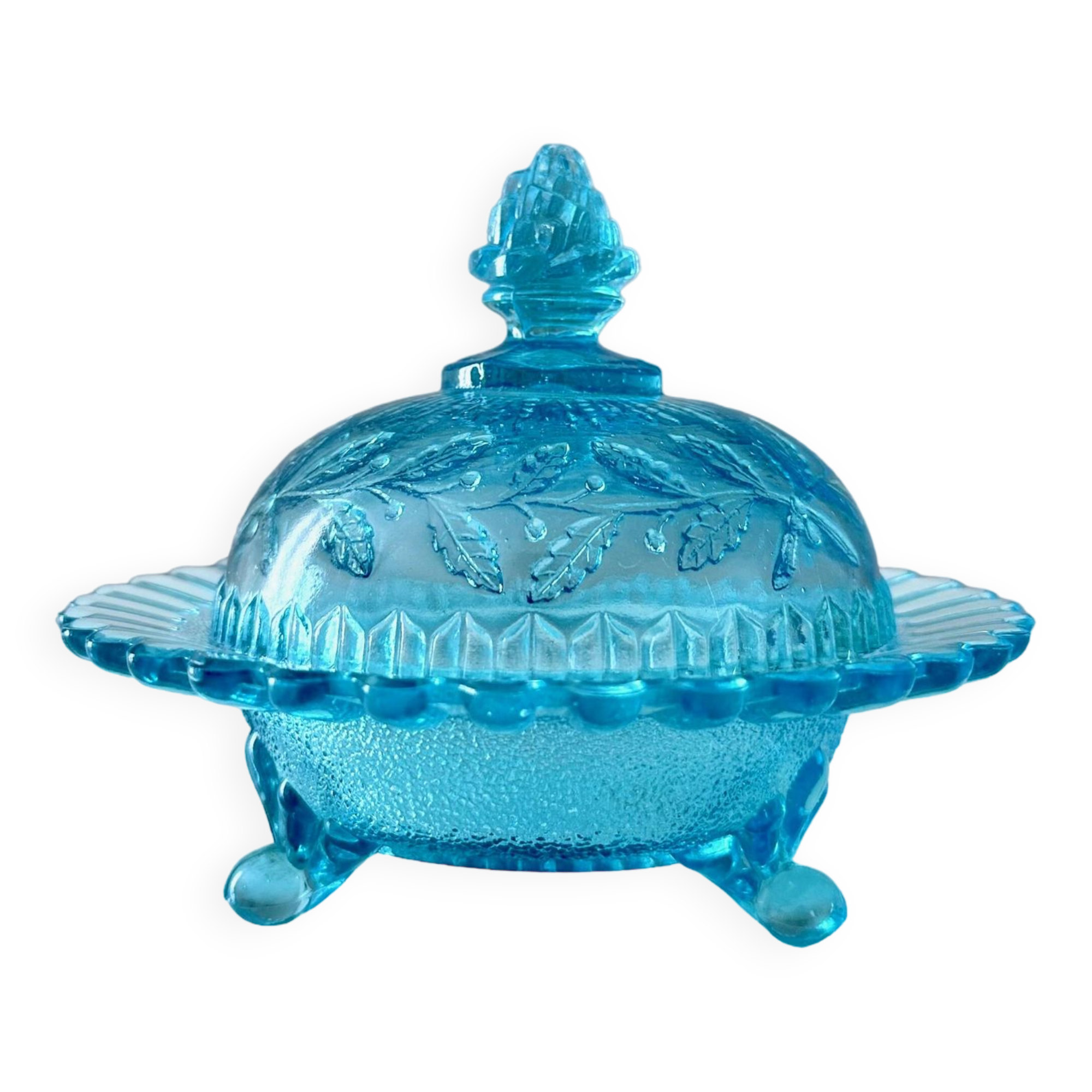 Butter dish in pressed glass 19th century