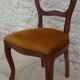 Louis Philippe style chair in solid wood with velvet top