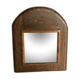 Brutalist mirror 1970 chene wood 33x44cm