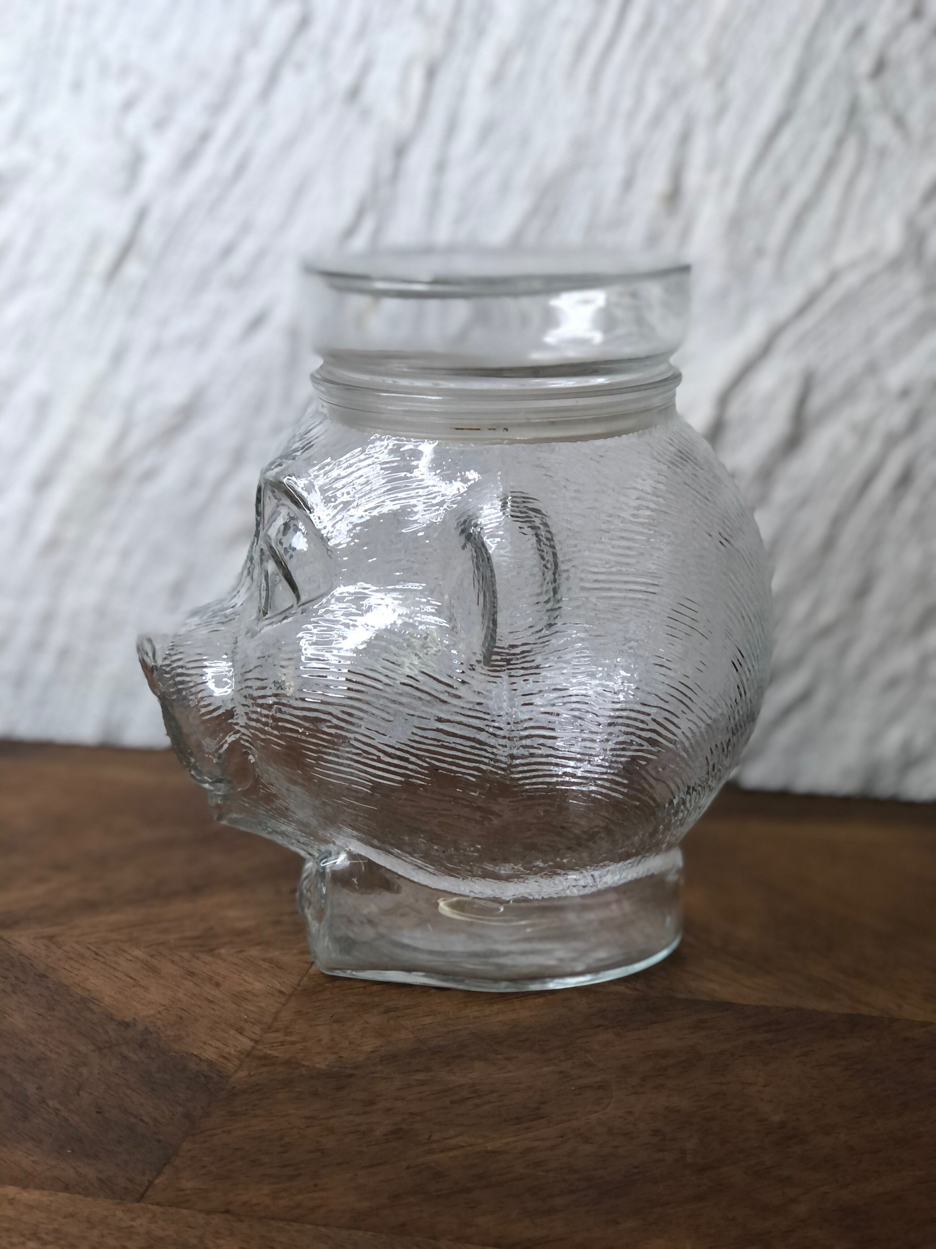 Glass jar candy box biscuit in the shape of bear head