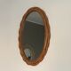 Oval mirror in rattan from the 60s, 40x26 cm