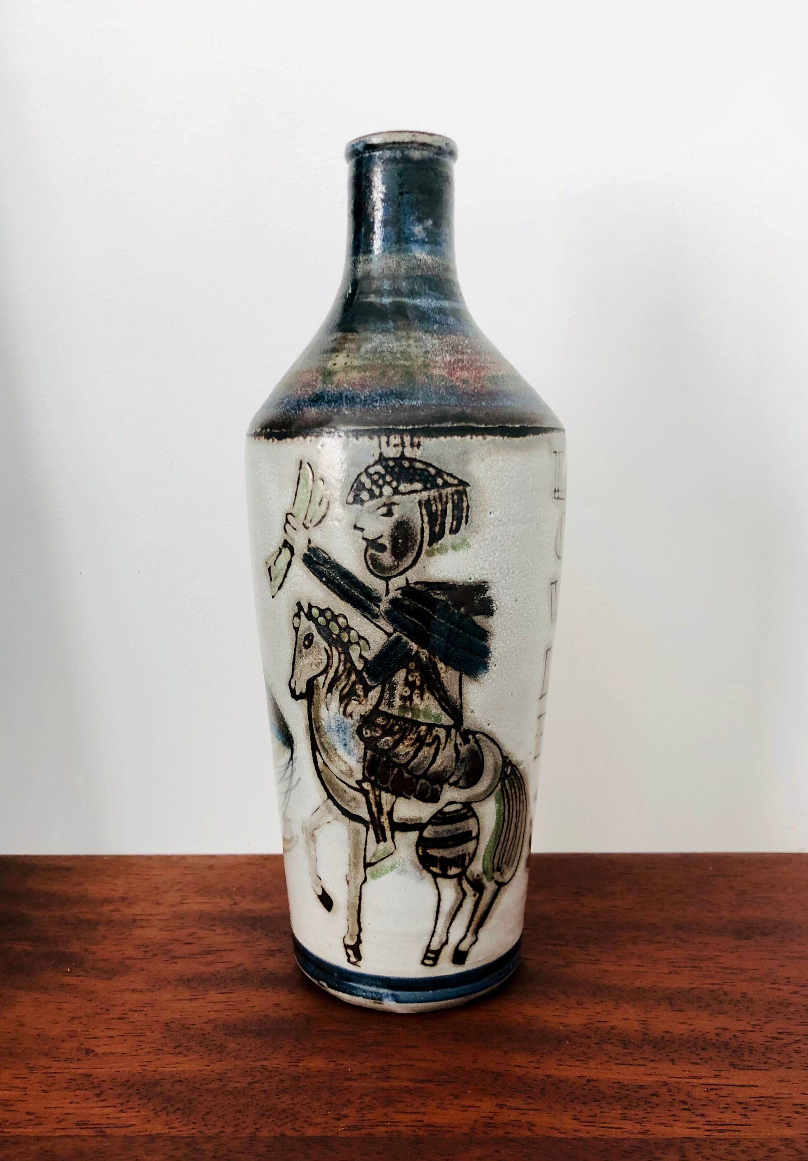 Vase en céramique "Le cavalier" de Raymonde Leduc, France années 60