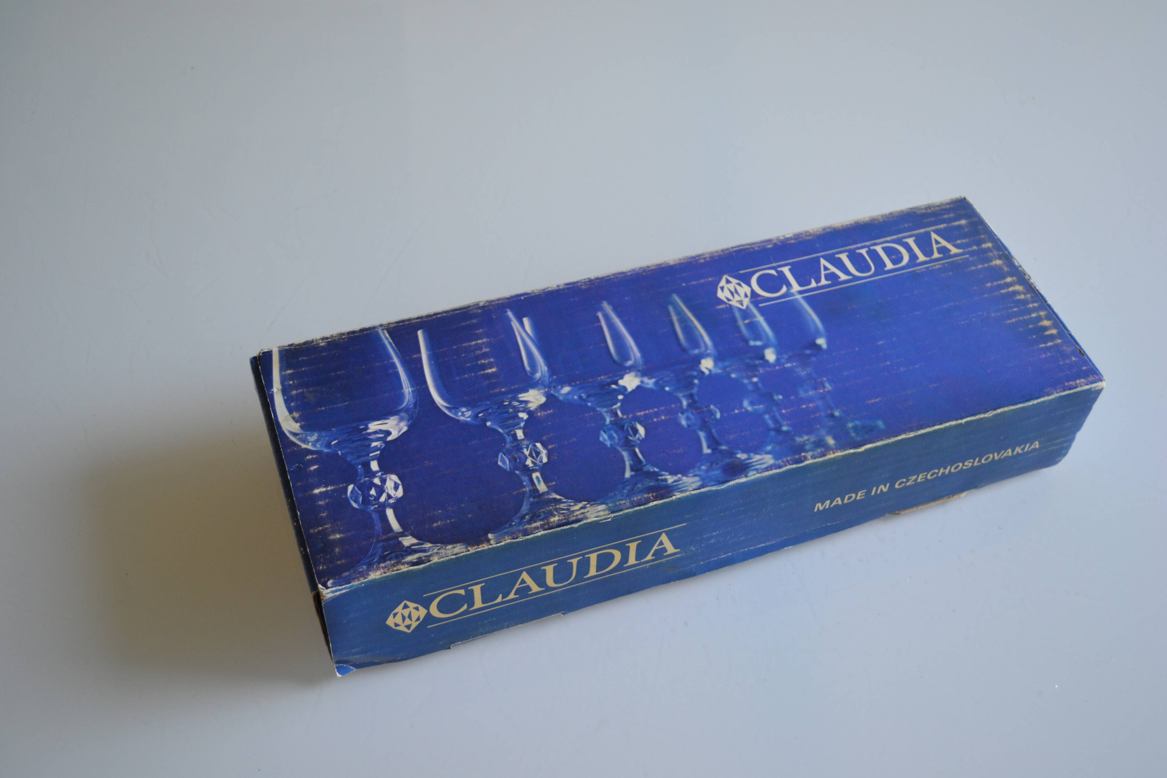 6 port glasses in Bohemian crystal Czechoslovakia