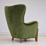 1960s, danish design, velour relax chair with footstool, original condition.