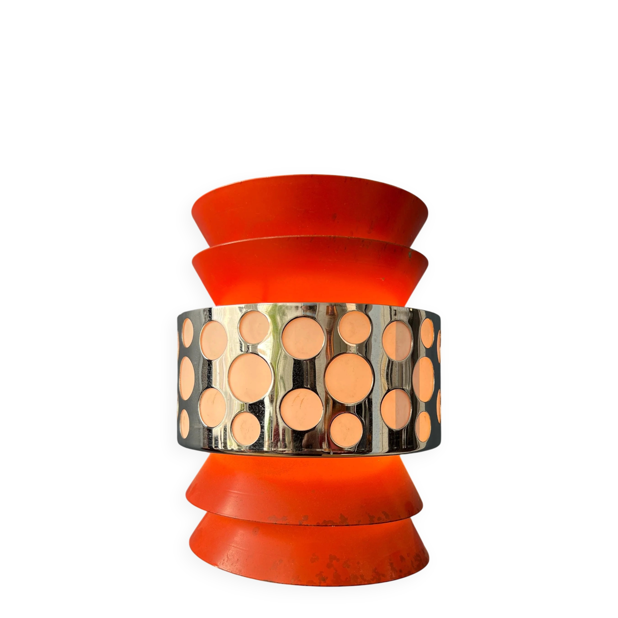 Vintage orange suspension lamp in the Massive Belgium style, Space Age.