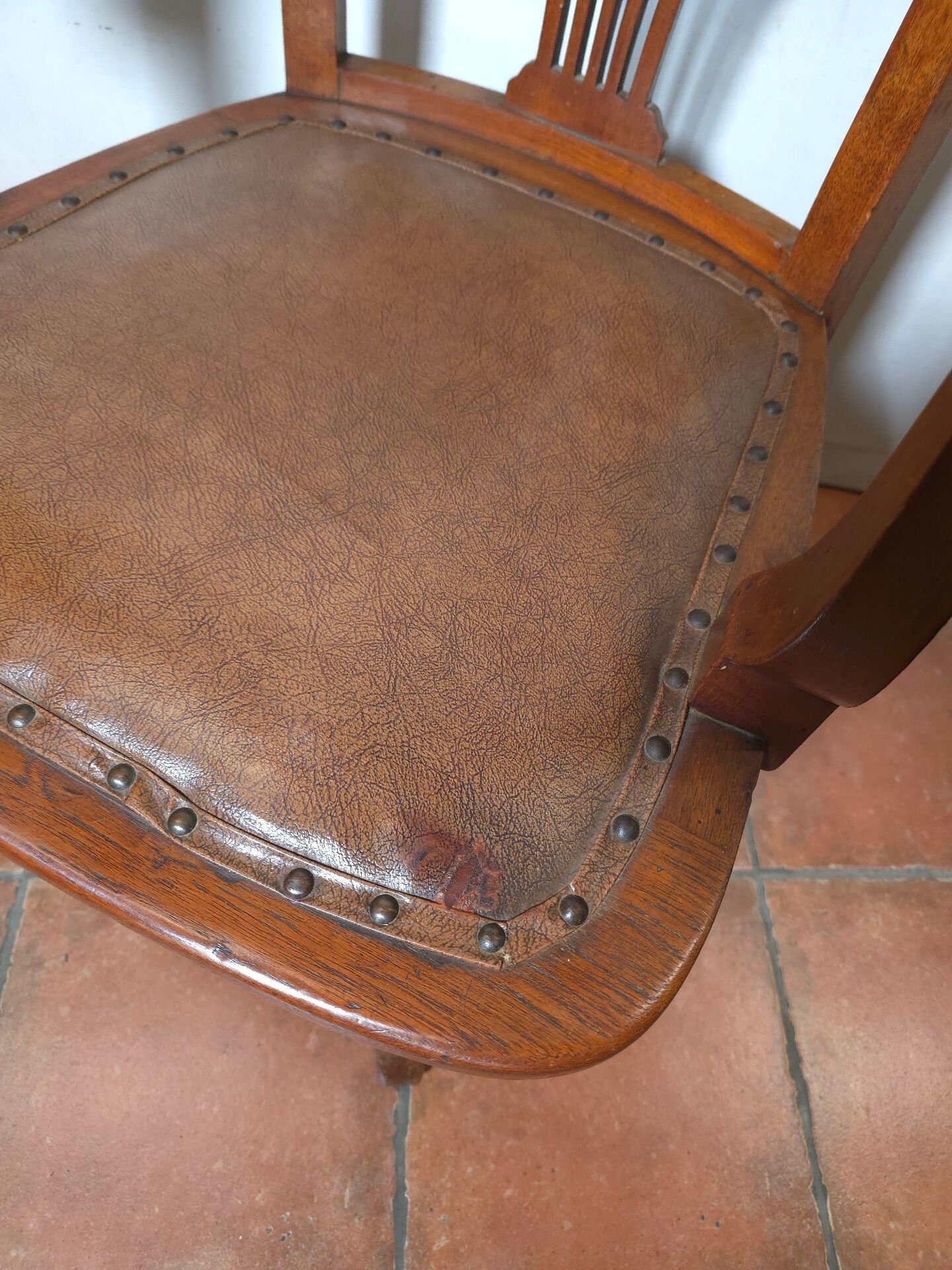 Fauteuil de Bureau Américain ancien en chêne