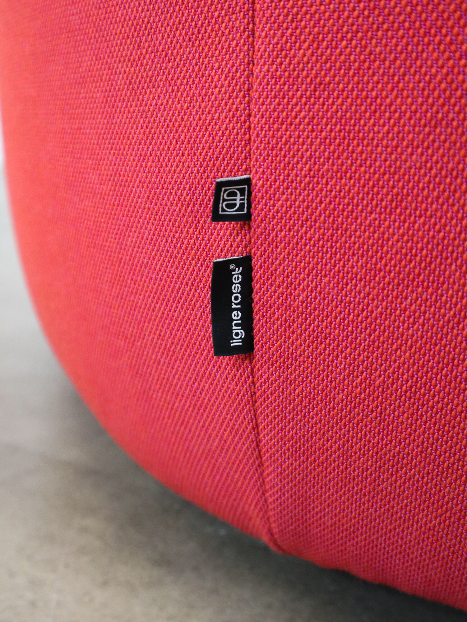 Red Pumpkin chair and ottoman by Pierre Paulin for Ligne Roset