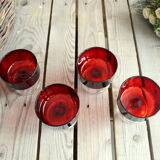 Set of 4 Ruby Luminarc Cavalier champagne cups