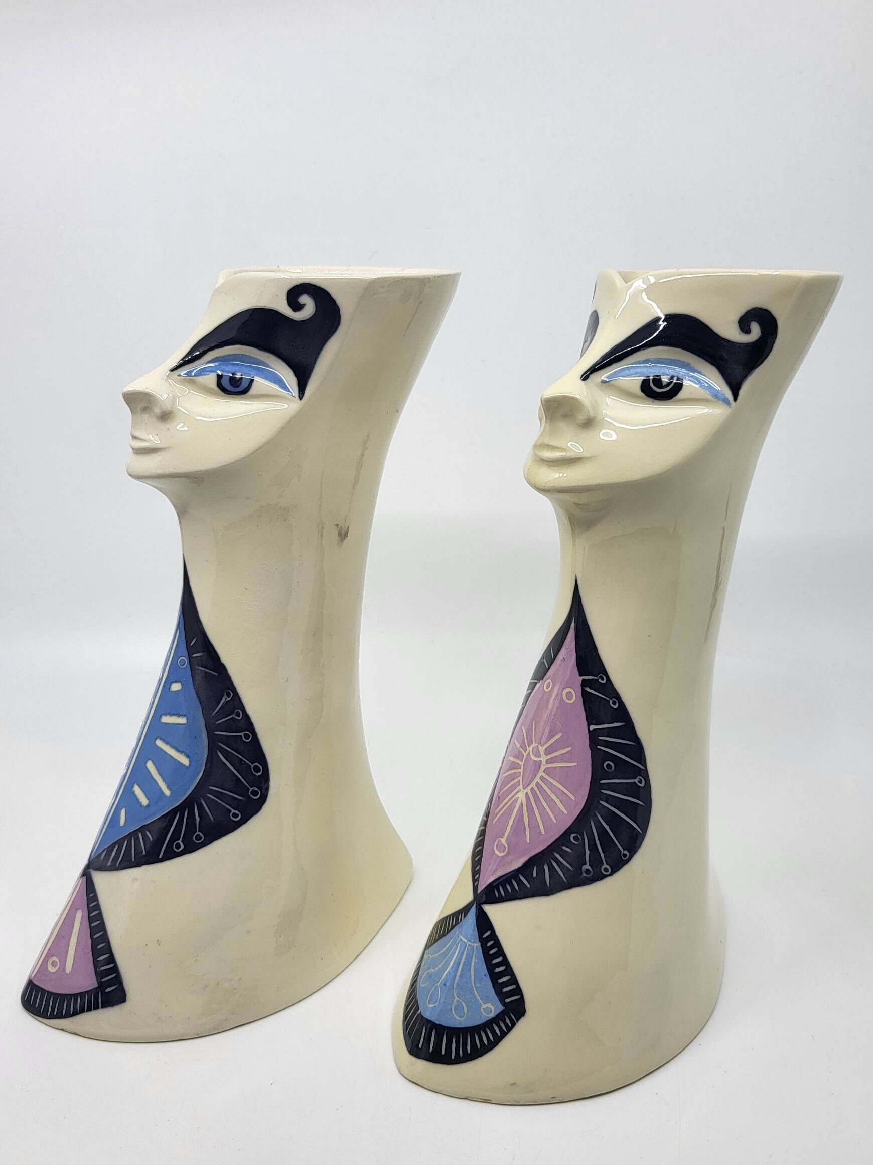 Pair of anthropomorphic vases Gabrielle Mackiewicz French 1970
