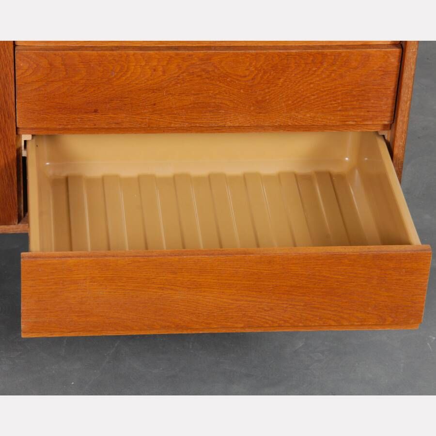 Vintage oak storage by Jiri Jiroutek, model U-458, 1960s