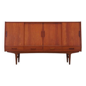 Buffet haut en teck, design danois, années 1960, designer : Børge Seindal