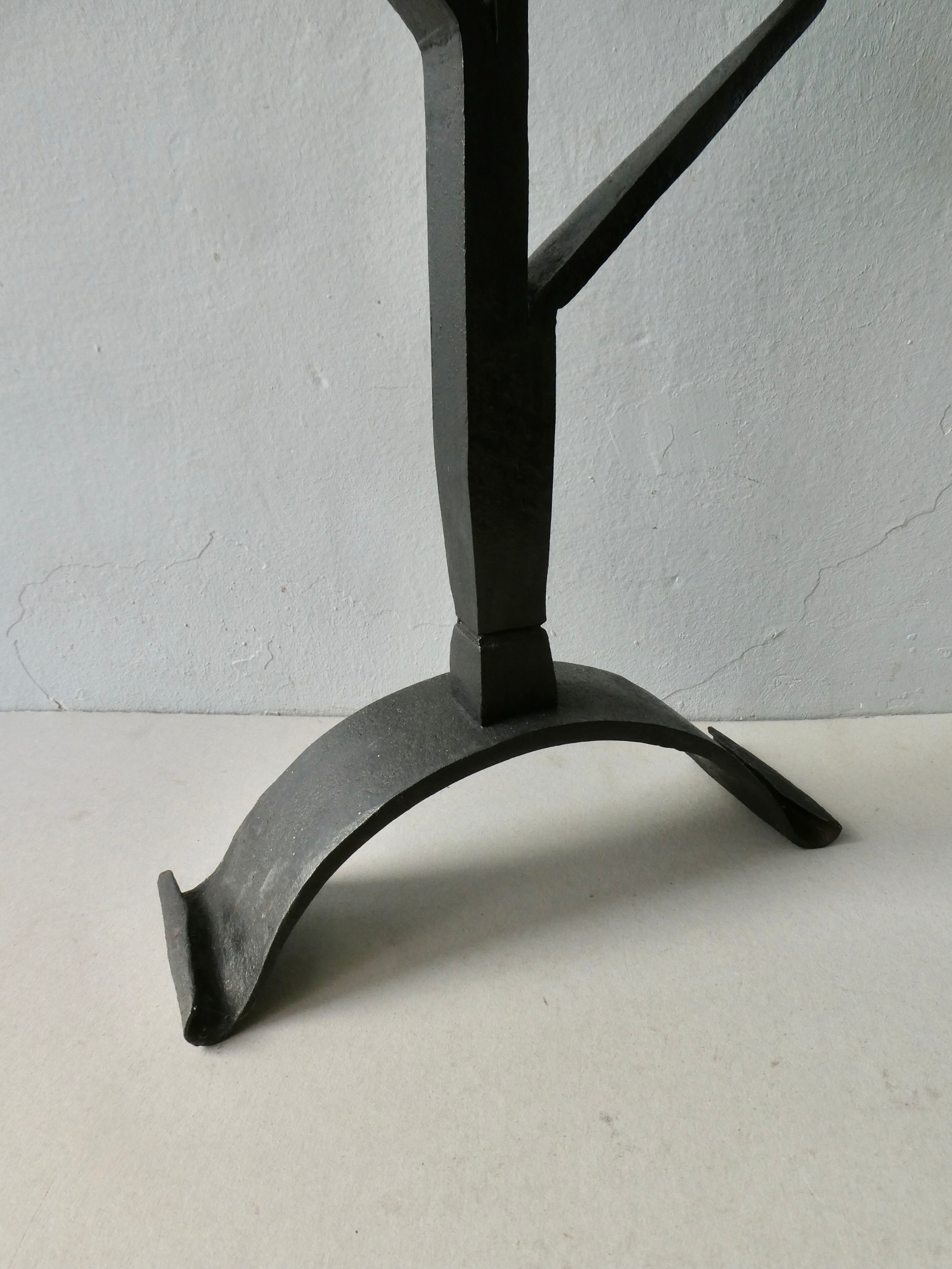 Wrought iron chandelier, brutalist style, 60s