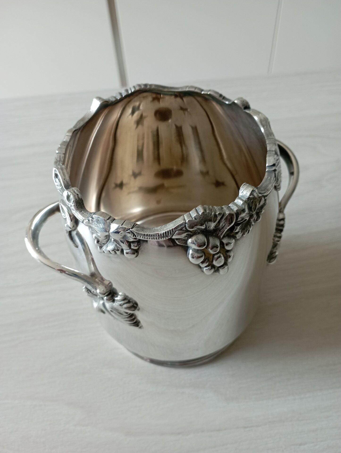 Silver metal flower spike vase