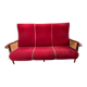 Wooden and velvet bench circa 1900