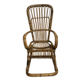 Vintage rocking chair in rattan – 1960s/70s