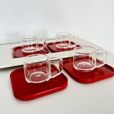 Vintage space age Set Espresso Cups, saucers and tray, Biesse, Italy, 70s