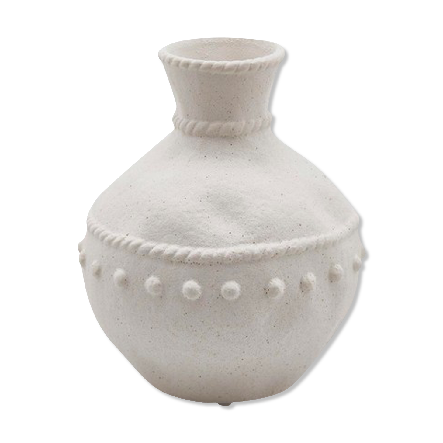 White ceramic amphora vase 21cm