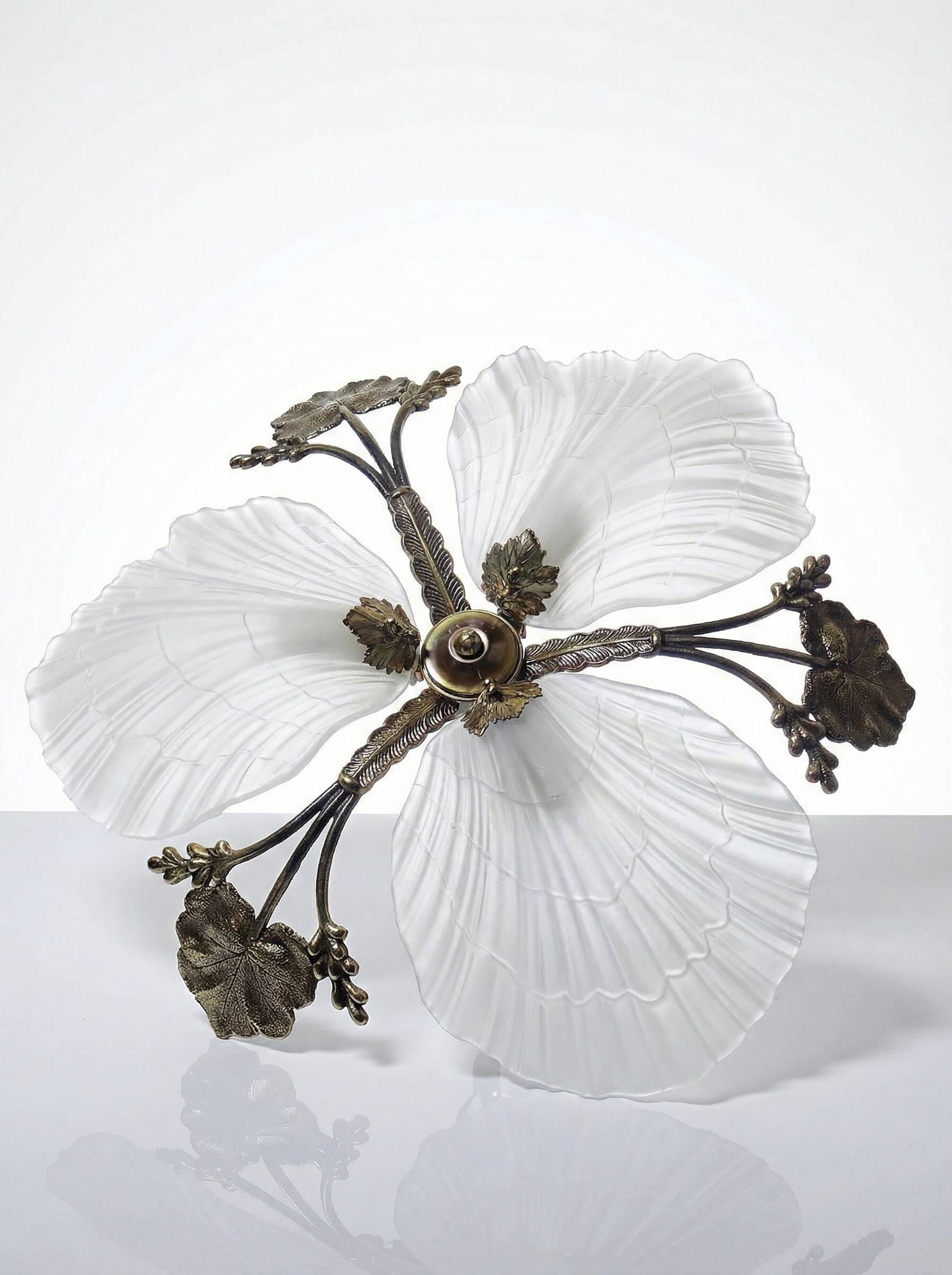 Lustre Hollywood Regency Art Deco vintage 80-90 Bronze Mariner Shells