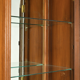 Antique teak showcase with mirror