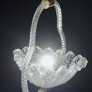 Charming Art Deco Barovier & Toso pendant light chandelier Murano glass, 1950s