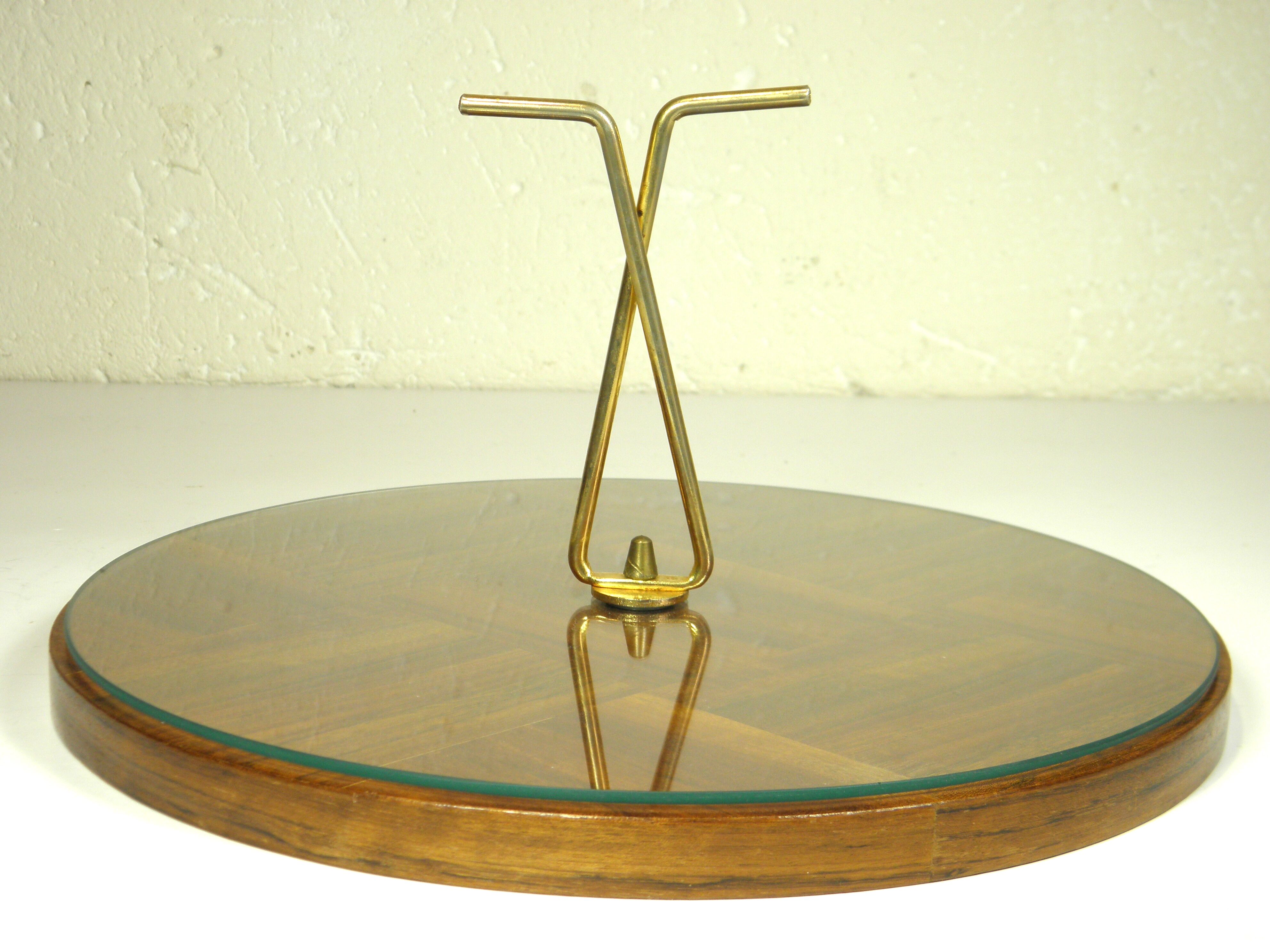 Wood and brass cheese board