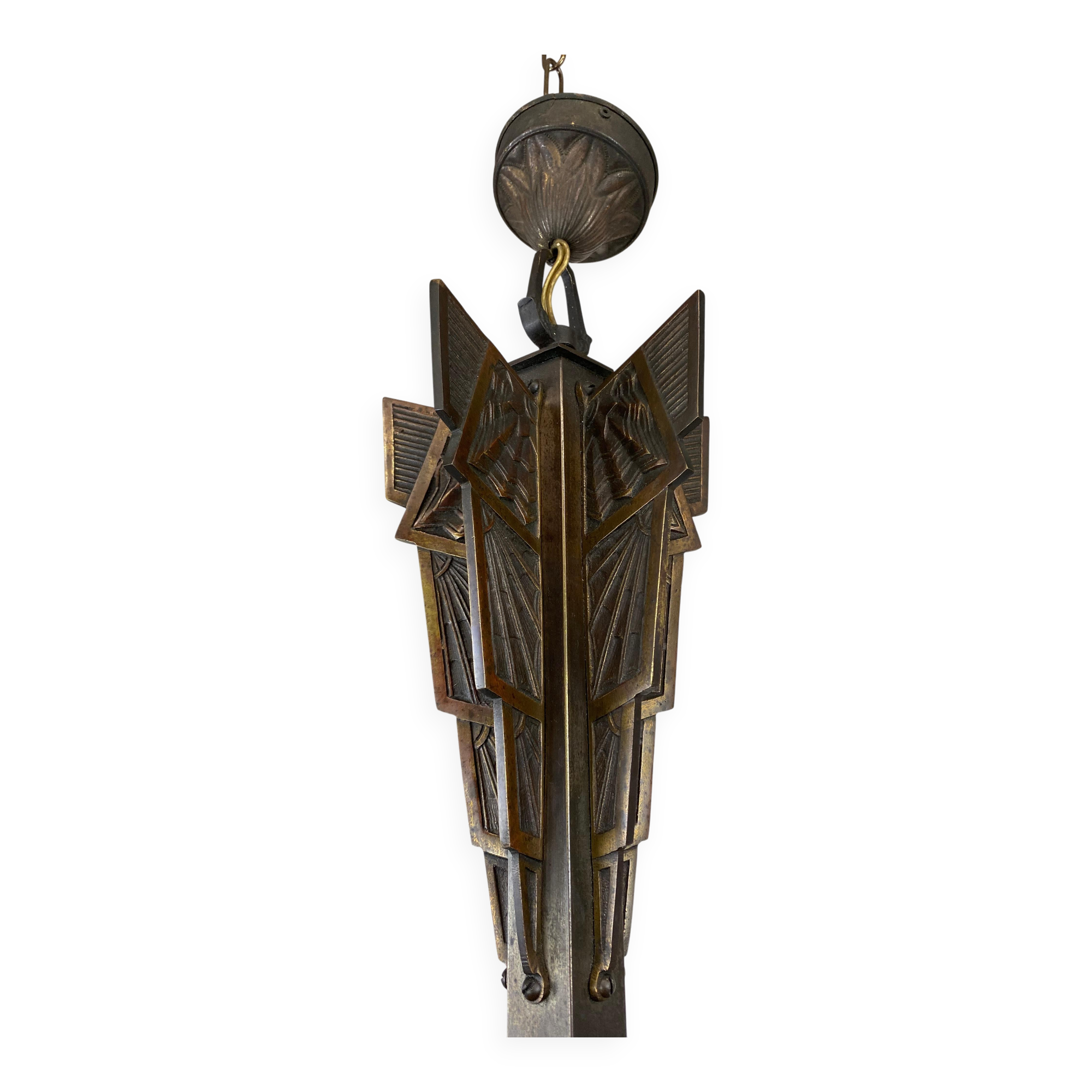 Art Deco bronze pendant lamp