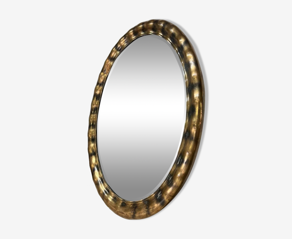 Miroir ovale doré