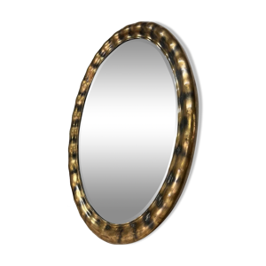 miroir ovale doré