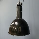Large black enamel Bauhaus hanging lamp