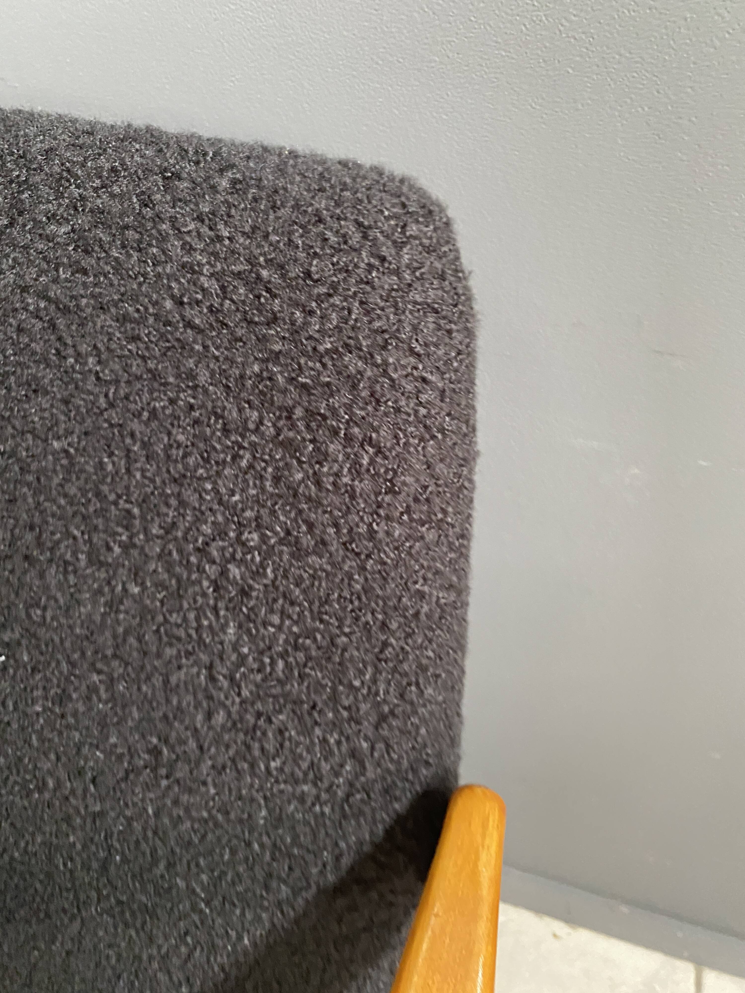 Black Boucle fabric chair 1970s