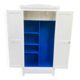 Antique white Parisian wardrobe with Majorelle blue interior