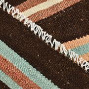 Striped Pattern Brown Kilim Runner Rug, 75x315Cm