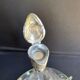 Liquor service Art Nouveau 1/2 Enamelled colored crystal with silver metal frame