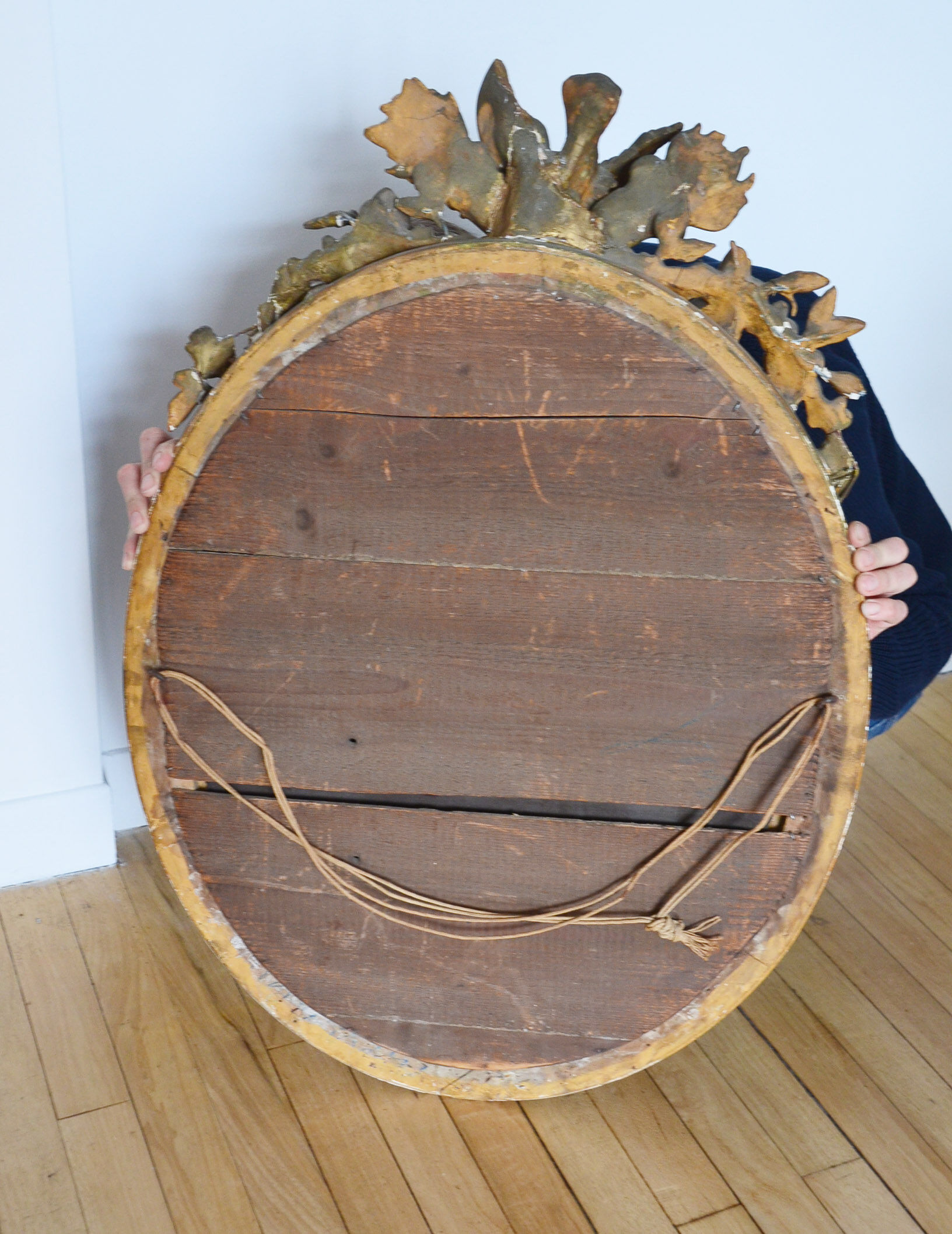 Mirror oval medallion 19th 90x61cm style Louis XVI