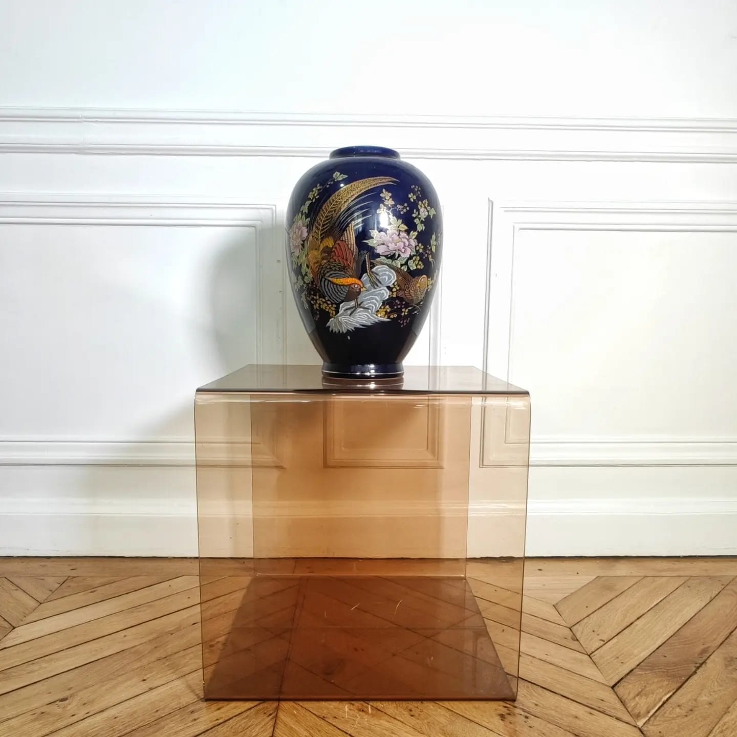 Vase chinois motifs oiseaux