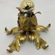 Hollywood regency gold leaf flower light , 1970s