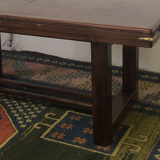 Mahogany table with brass angles