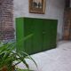 Vintage steel cupboard, shelf cupboard, kitchen island green
