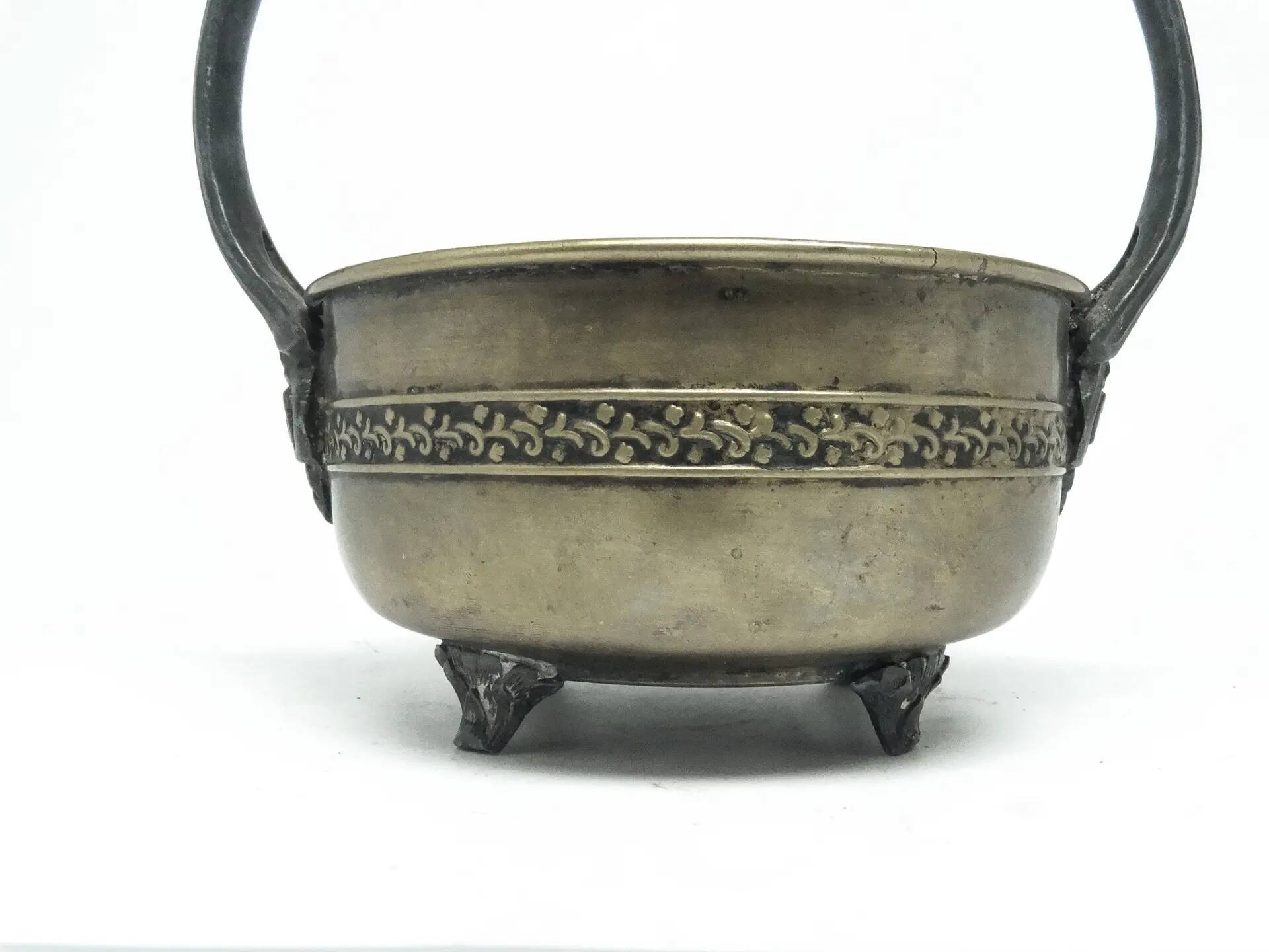 Sugar bowl, Eclecticism, silver-plated brass, tin, Poland, 1930s