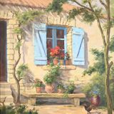 Tableau « Maison Fleurie à la Blanche », signé F.Sichet – 2ème partie XXe