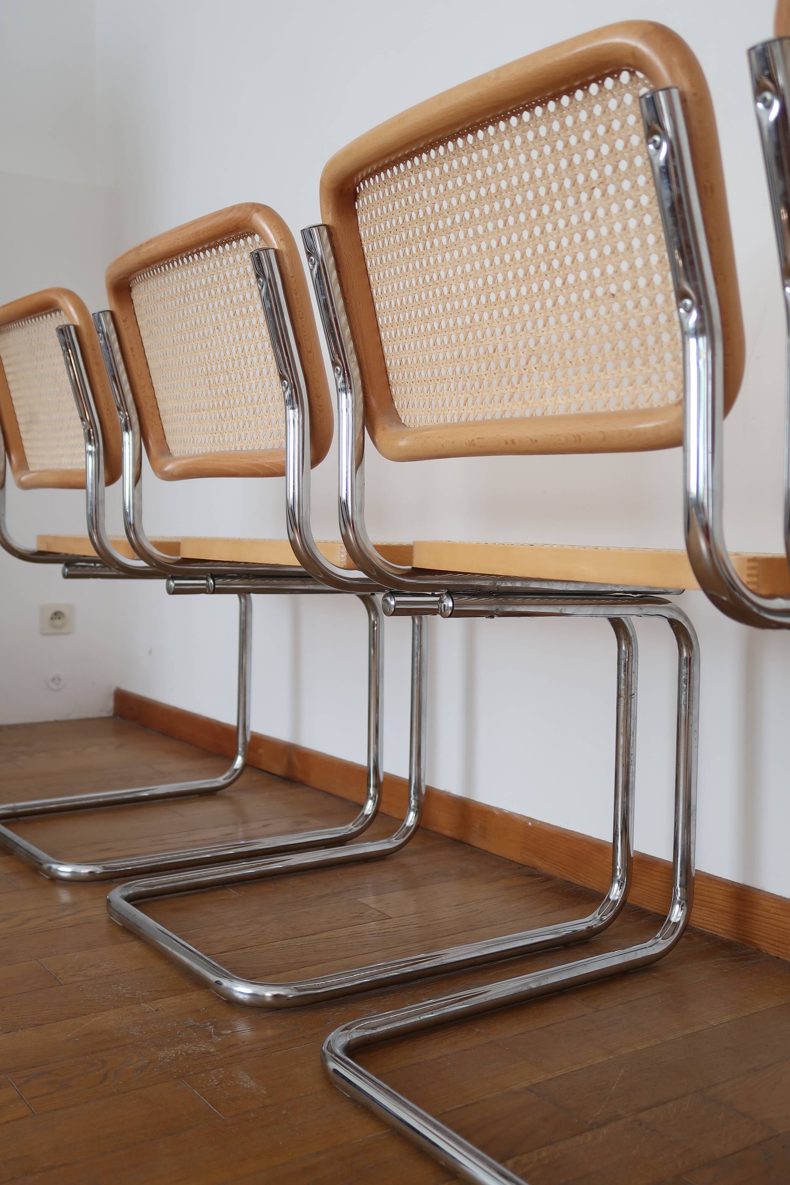 4 chairs cannage and chrome