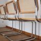 4 chairs cannage and chrome