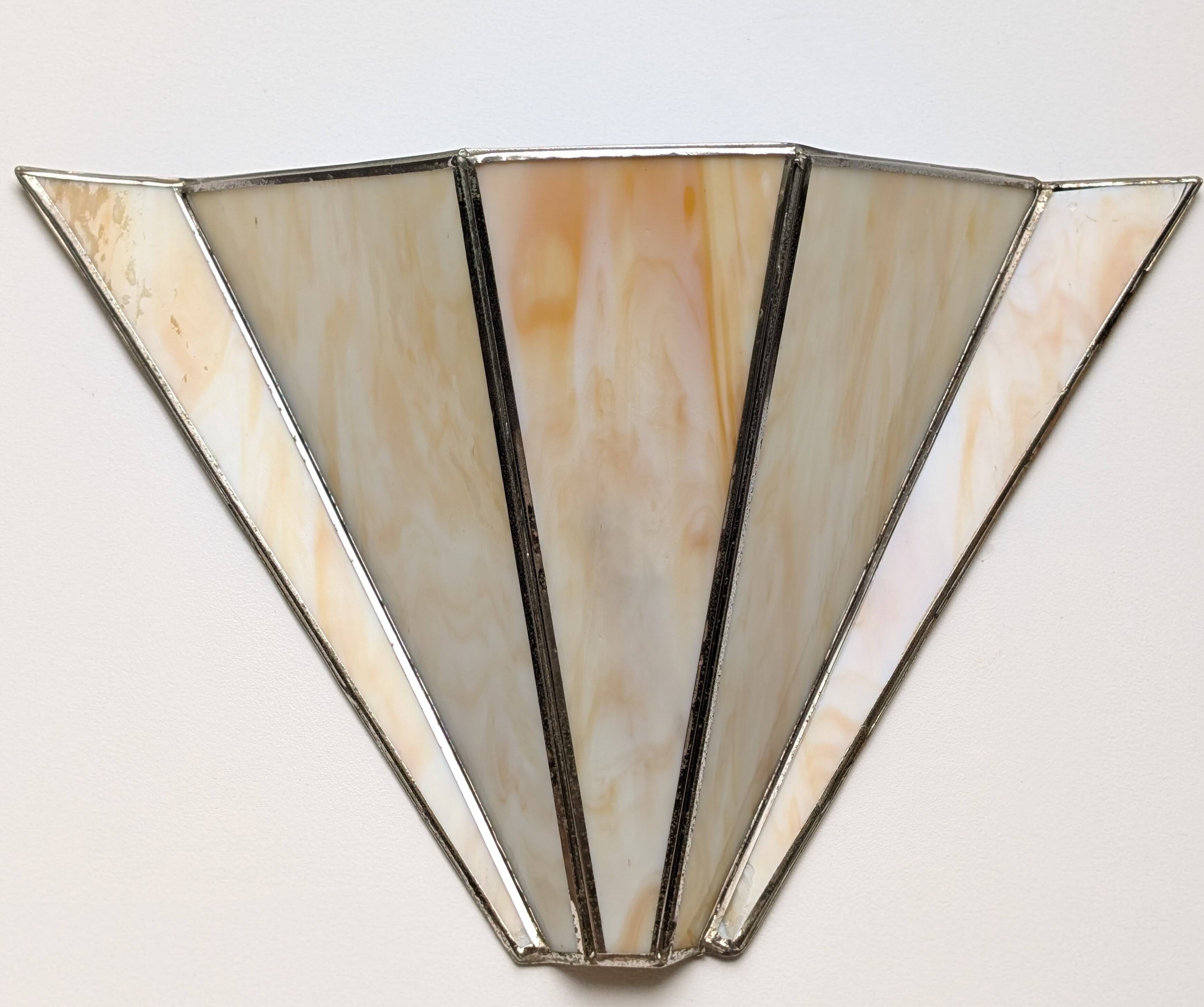 Pair of Art Deco glass paste wall lights
