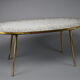 Brass Mid century Oval Coffee Table with Grey Glass Mosaic and Gold Highlights